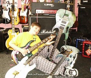 Josh in heaven at Sticks and Strings in Thatcham